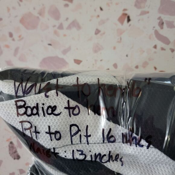 Black /White Stripe Fit Flair Mini Dress with Open Back Size Medium. #167 - Picture 8 of 12